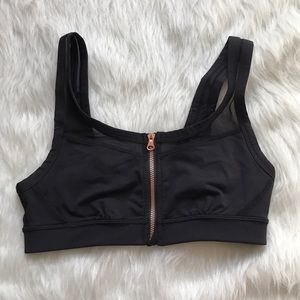 Front zip up sports bra